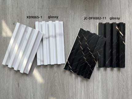 glossy white black marble wall panels