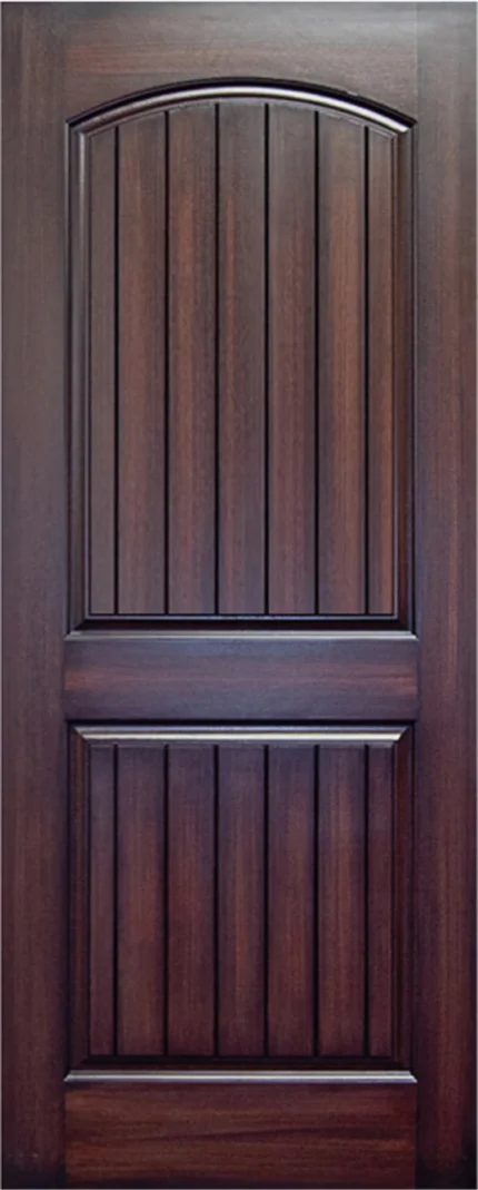 classic two panel mahogany exterior door