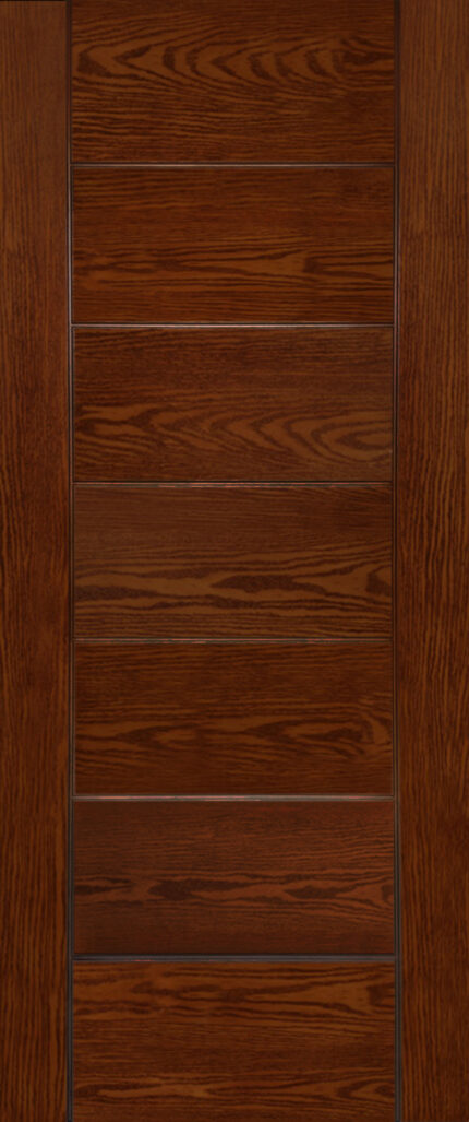 grooved oak grain exterior door