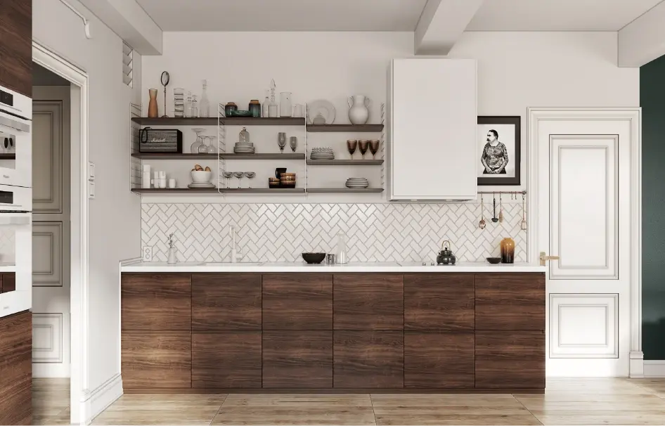 shaker cabinets vs flat panel